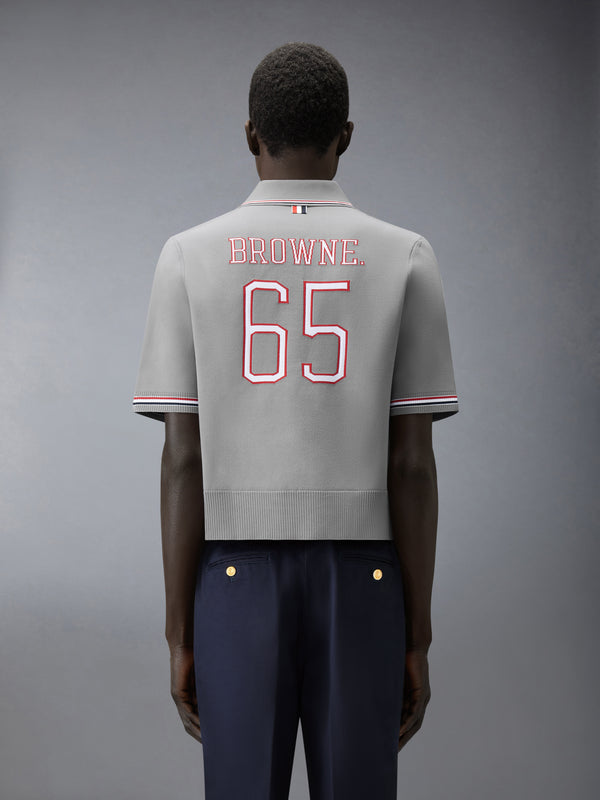 BROWNE 65 インターシャ ジップアップ ポロシャツ - image 3