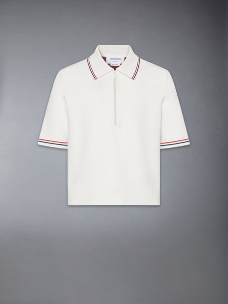 BROWNE 65 INTARSIA ZIP POLO WHITE