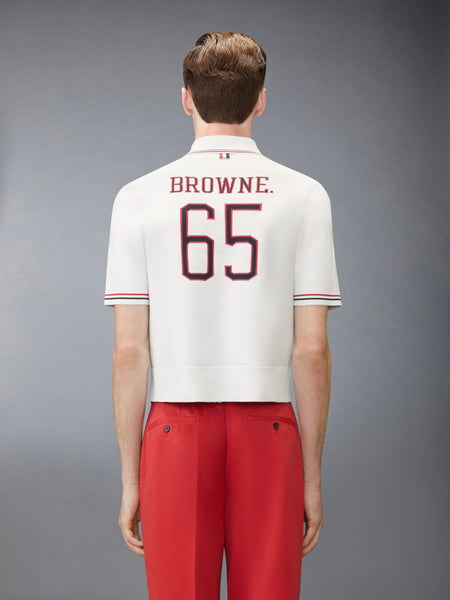 BROWNE 65 INTARSIA ZIP POLO WHITE