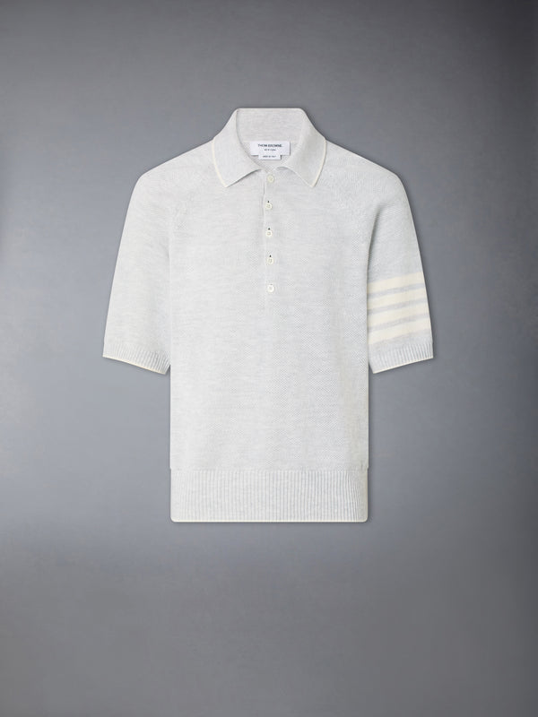 LINEN COTTON 4-BAR RELAXED FIT POLO - featured image
