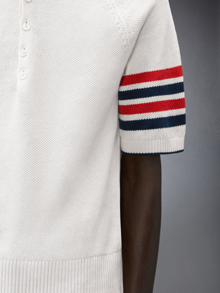 LINEN COTTON 4-BAR RELAXED FIT POLO 白