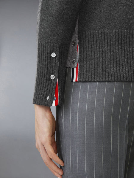 BABY CABLE STITCH 4-BAR LONG SLEEVE POLO TONAL GREY