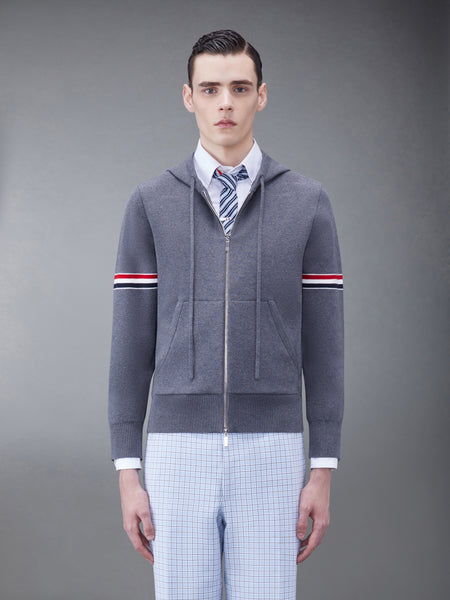 MILANO STITCH RWB ARMBAND HOODIE MED GREY