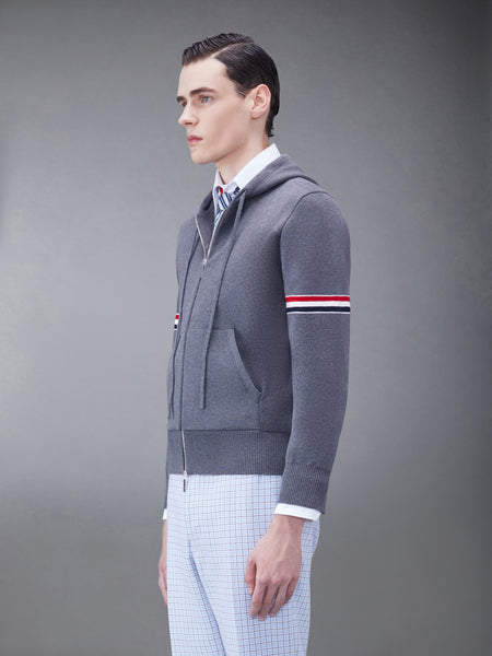 MILANO STITCH RWB ARMBAND HOODIE MED GREY