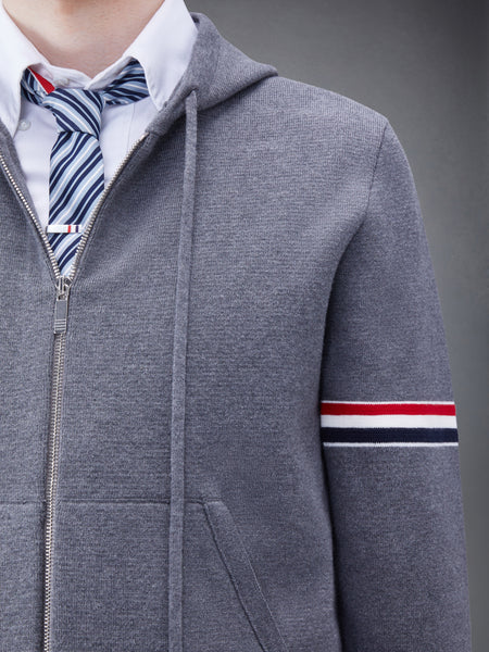 MILANO STITCH RWB ARMBAND HOODIE MED GREY