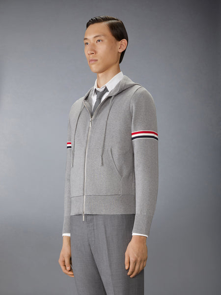 MILANO STITCH RWB ARMBAND HOODIE LT GREY