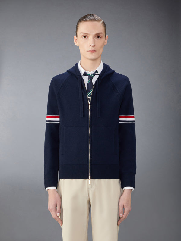 CASHMERE ARMBAND ZIP UP HOODIE - featured image