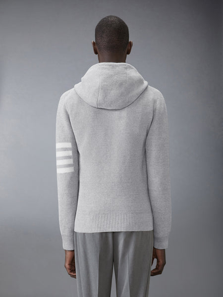 LINEN COTTON 4-BAR RELAXED FIT HOODIE LT GREY