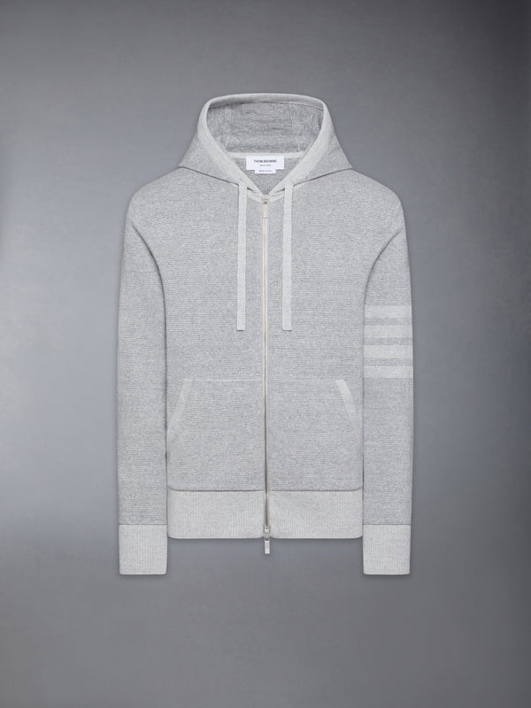 TEXTURED STRIPED STITCH 4-BAR RELAXED FIT HOODIE - featured image