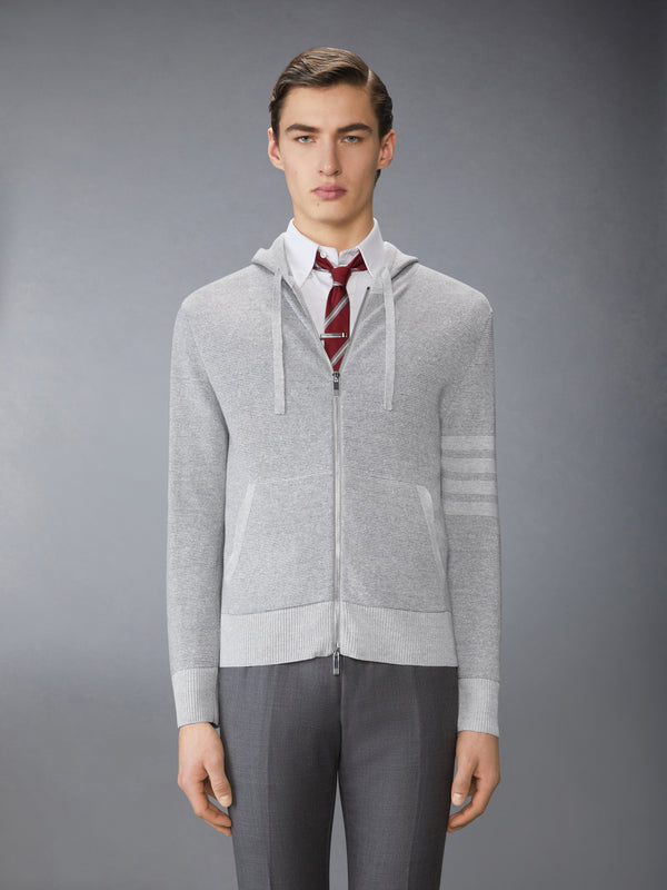 TEXTURED STRIPED STITCH 4-BAR RELAXED FIT HOODIE - image 1