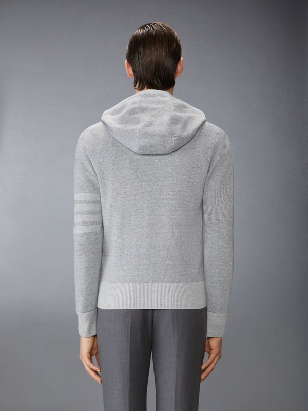 TEXTURED STRIPED STITCH 4-BAR RELAXED FIT HOODIE - image 2