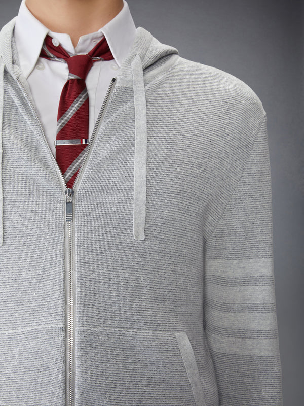 TEXTURED STRIPED STITCH 4-BAR RELAXED FIT HOODIE - image 4