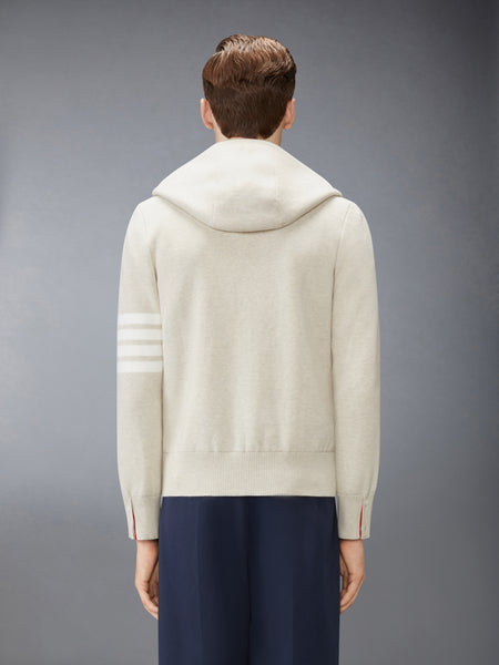 MILANO STITCH 4-BAR ZIP UP HOODIE BEIGE