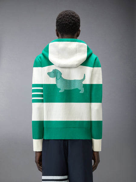HECTOR 4-BAR RUGBY ZIP UP HOODIE GREEN