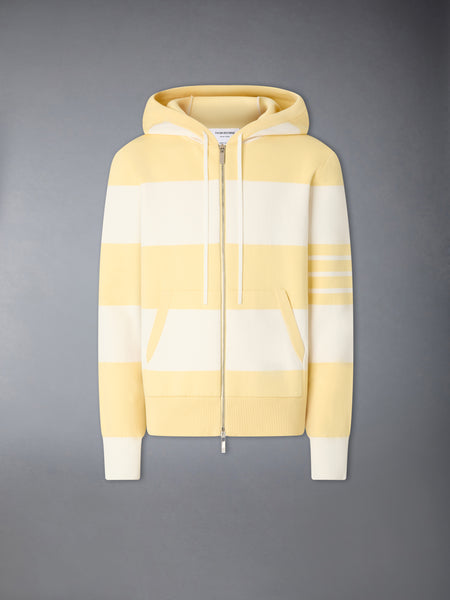HECTOR 4-BAR RUGBY ZIP UP HOODIE LIGHT YELLOW