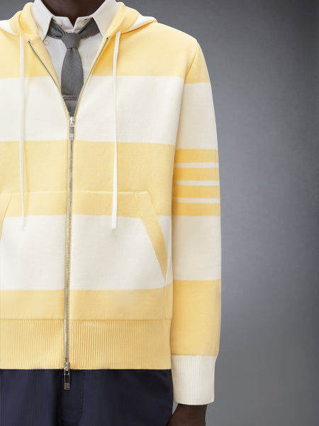 HECTOR 4-BAR RUGBY ZIP UP HOODIE LIGHT YELLOW