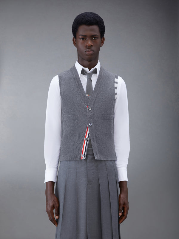 CLASSIC CASHMERE 4-BAR V-NECK CARDIGAN VEST - featured image