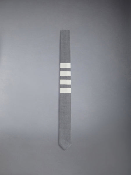 PLAIN WEAVE 4-BAR CLASSIC TIE MED GREY