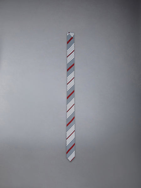 JACQUARD 4-BAR SILK COTTON TIE BURGUNDY