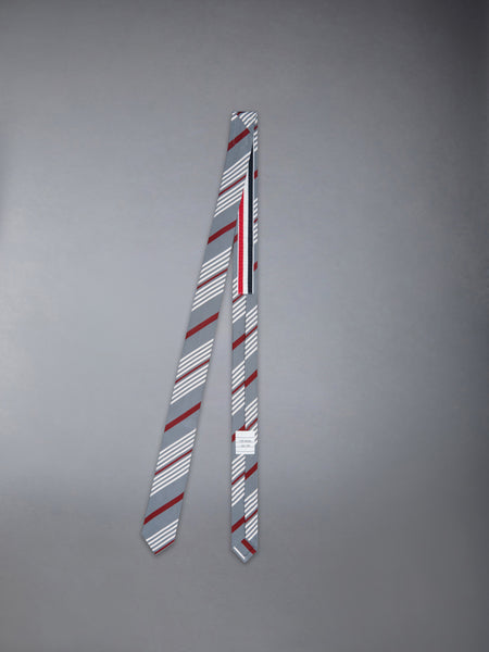 JACQUARD 4-BAR SILK COTTON TIE BURGUNDY