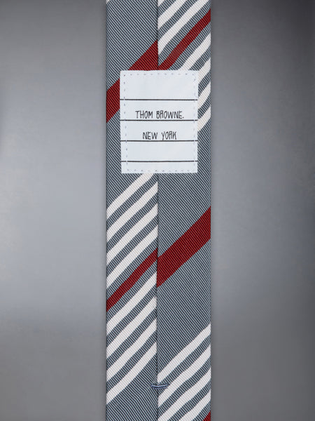 JACQUARD 4-BAR SILK COTTON TIE BURGUNDY