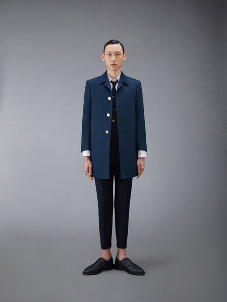 MACKINTOSH BAL COLLAR OVERCOAT NAVY