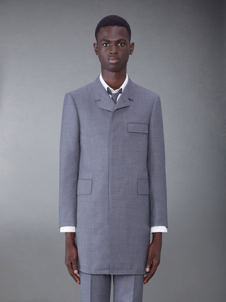TWILL WOOL CLASSIC CHESTERFIELD OVERCOAT MED GREY