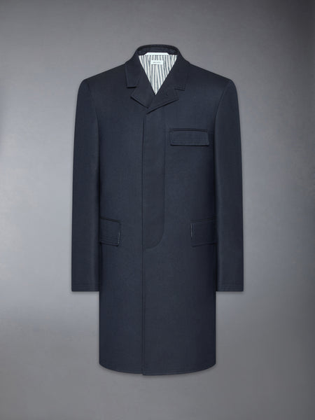 TWILL WOOL CLASSIC CHESTERFIELD OVERCOAT NAVY