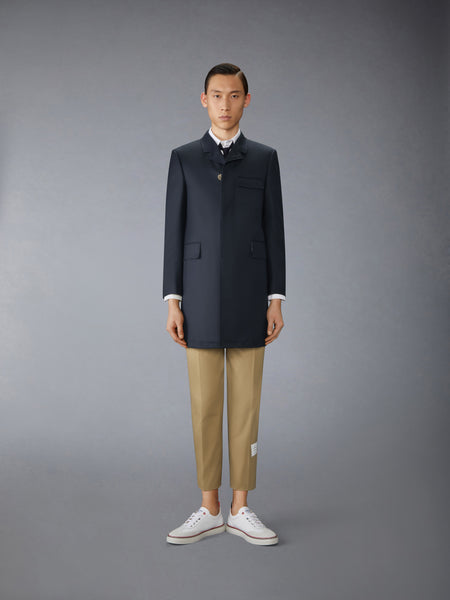 TWILL WOOL CLASSIC CHESTERFIELD OVERCOAT NAVY
