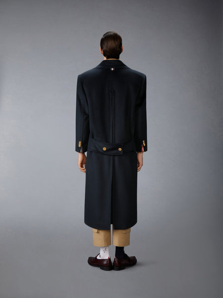 CASHMERE EMBROIDERED APPLIQUE OVERCOAT NAVY