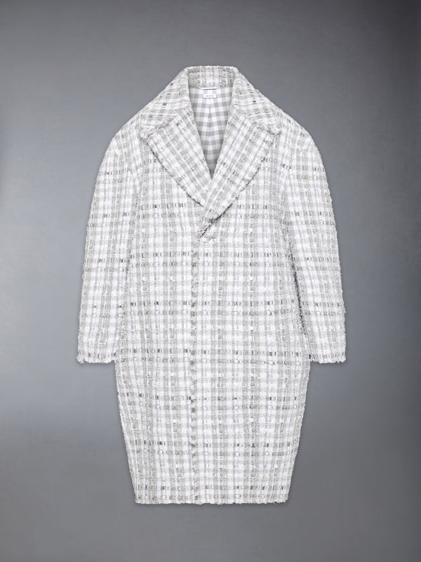 GINGHAM RIBBON TWEED COCOON COAT - featured image