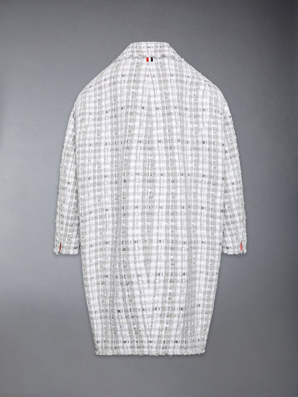 GINGHAM RIBBON TWEED COCOON COAT - image 8
