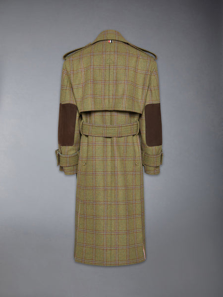HUNTING TWEED OVERSIZED TRENCH GREEN