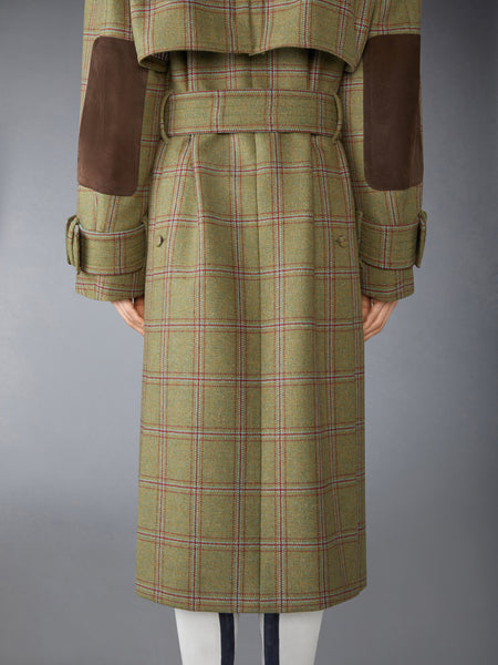HUNTING TWEED OVERSIZED TRENCH GREEN
