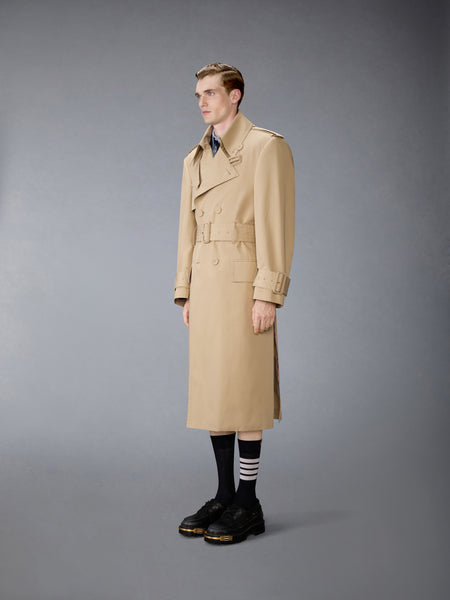 OVERSIZED COTTON SUITING TRENCH COAT KHAKI