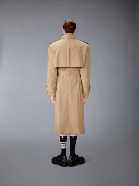 OVERSIZED COTTON SUITING TRENCH COAT KHAKI