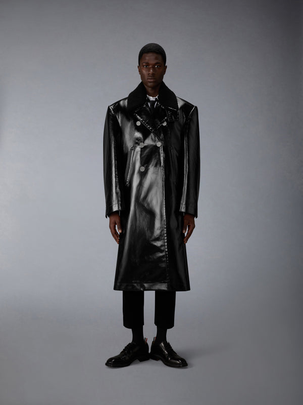 GABARDINE SLICKER OVERSIZED PEACOAT - image 1