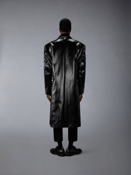 GABARDINE SLICKER OVERSIZED PEACOAT BLACK