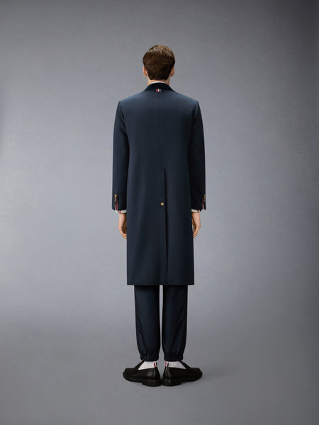 GABARDINE ELONGATED OVERCOAT NAVY
