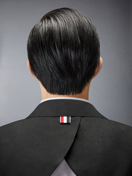 WOOL MOHAIR APRON TAILORED OVERCOAT BLACK