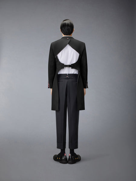 WOOL MOHAIR APRON TAILORED OVERCOAT BLACK