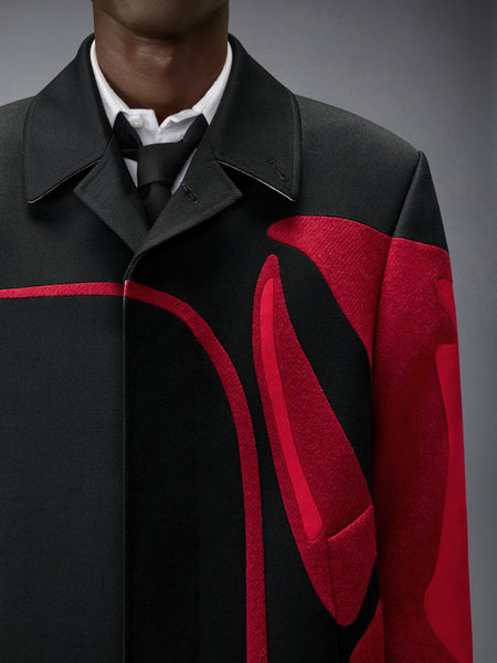 CAVARLY TWILL LOBSTER OVERCOAT BLACK