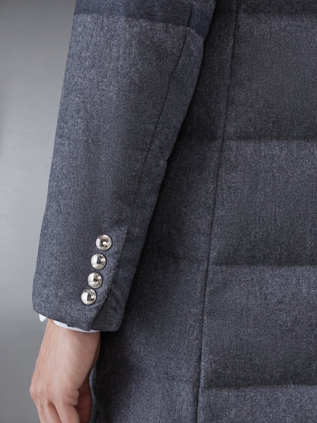 FLANNEL DOWN FILLED 4-BAR OVERCOAT MED GREY