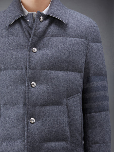 FLANNEL DOWN FILLED 4-BAR OVERCOAT MED GREY