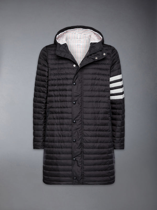 MATTE NYLON 4-BAR QUILTED DOWN FILLED HOODED COAT - featured image