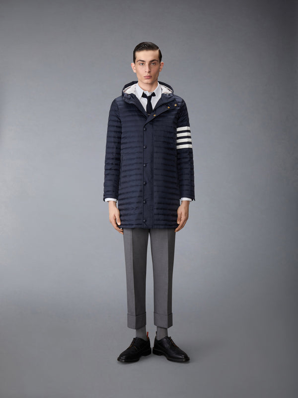 MATTE NYLON 4-BAR QUILTED DOWN FILLED HOODED COAT - image 1