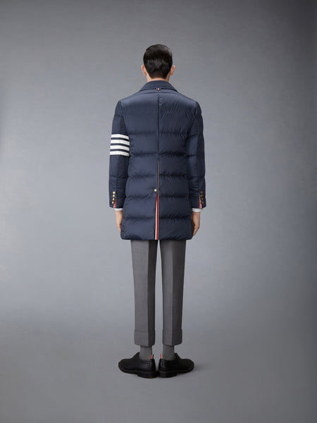 MATTE FINISH NYLON DOWN FILL 4-BAR BAL COLLAR OVERCOAT NAVY