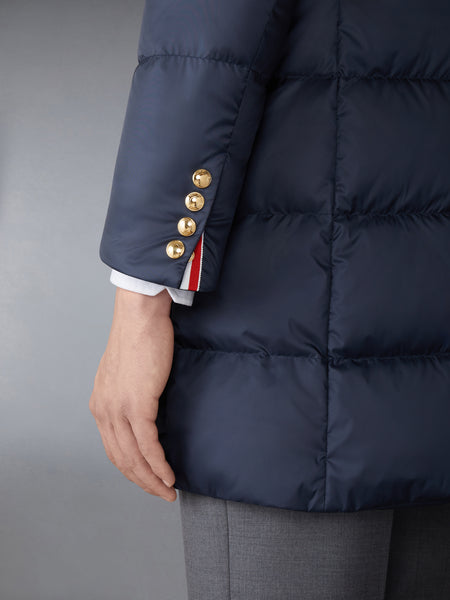 MATTE FINISH NYLON DOWN FILL 4-BAR BAL COLLAR OVERCOAT NAVY