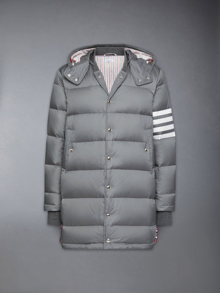 MATTE NYLON 4-BAR DOWN FILLED COAT MED GREY
