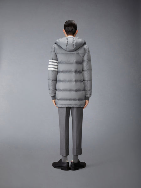 MATTE NYLON 4-BAR DOWN FILLED COAT MED GREY